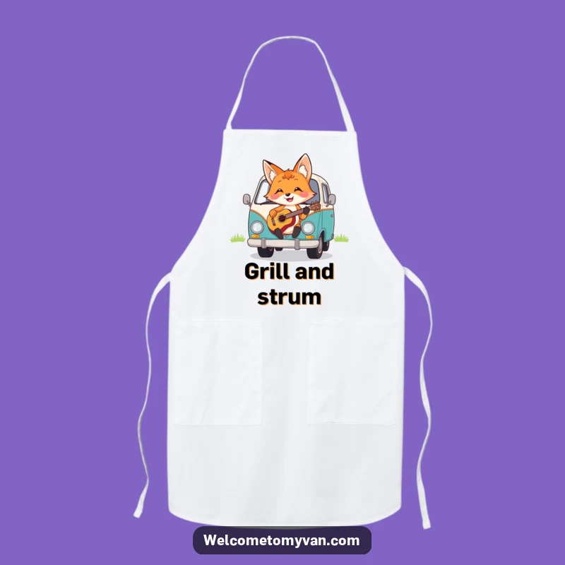 Funny Fox Ukulele Apron: Cook Up Tunes with Woodland Charm