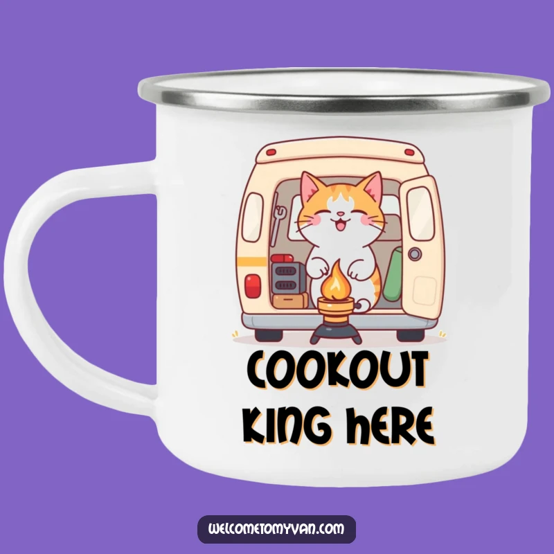 Funny Cat Camping Mug: Fuel Your Fire with Feline Fun