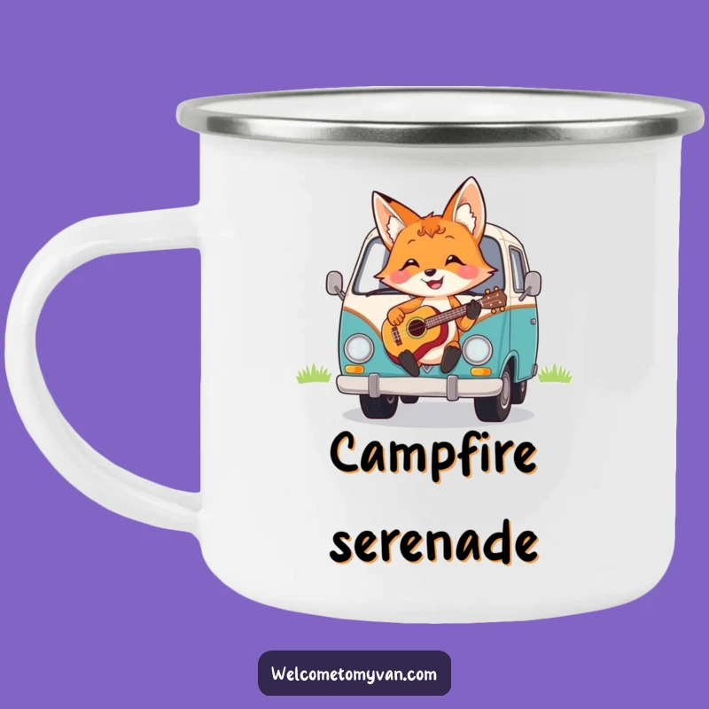Funny Fox Ukulele Camping Mug: Serenade Your Adventures