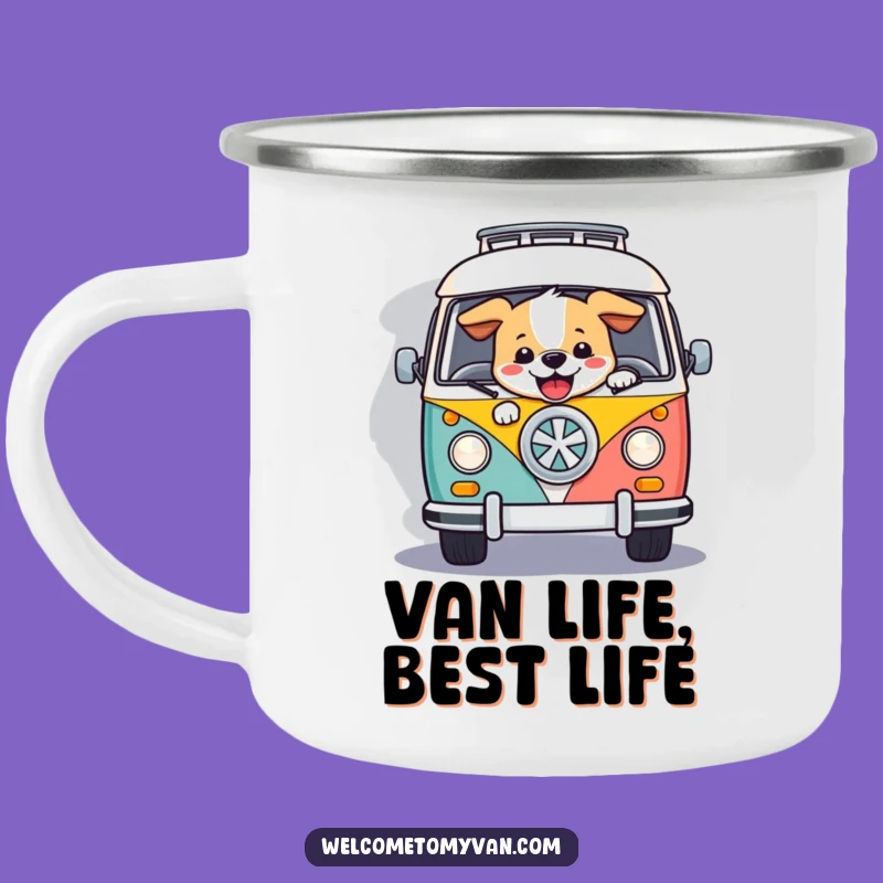 Funny Retro Van Dog Camping Mug: Adventure Fuel for Cozy Campfires