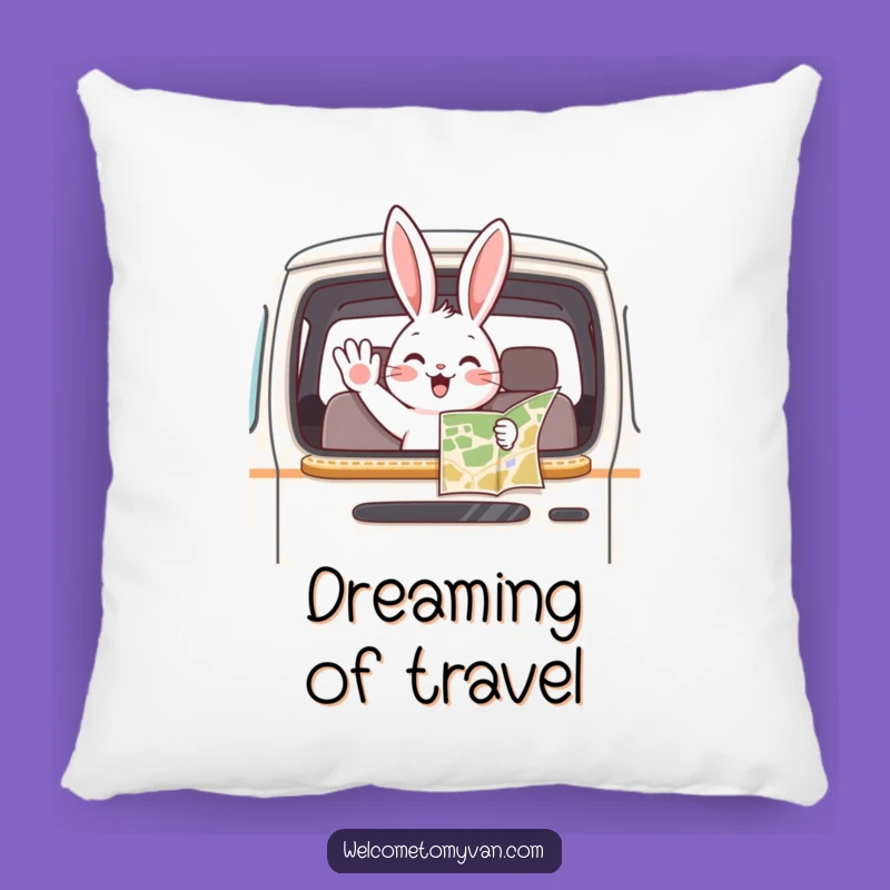Funny Bunny Van Pillow: Cozy Comfort with a Side of Adventure