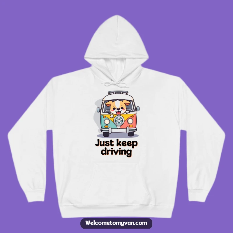 Funny Retro Van Dog Hoodie: Cozy Canine Road Trip Comfort Gift