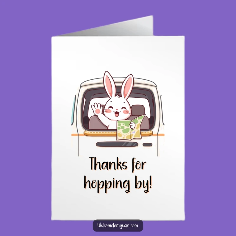 Free Printable Thank You Card: Grateful Bunny Van, Funny Thank You Downloadable Gift