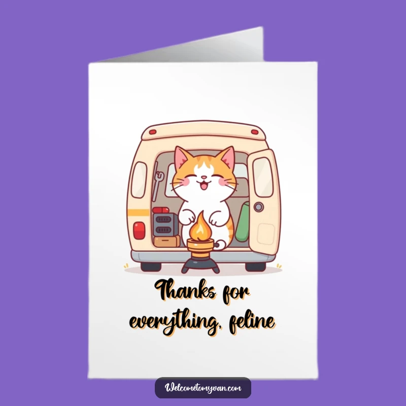 Free Printable Thank You Card: Grateful Cat Camp, Funny Thank You Downloadable Gift