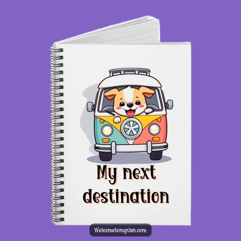 Funny Retro Van Dog Notebook: Jot Down Adventures with a Happy Pup