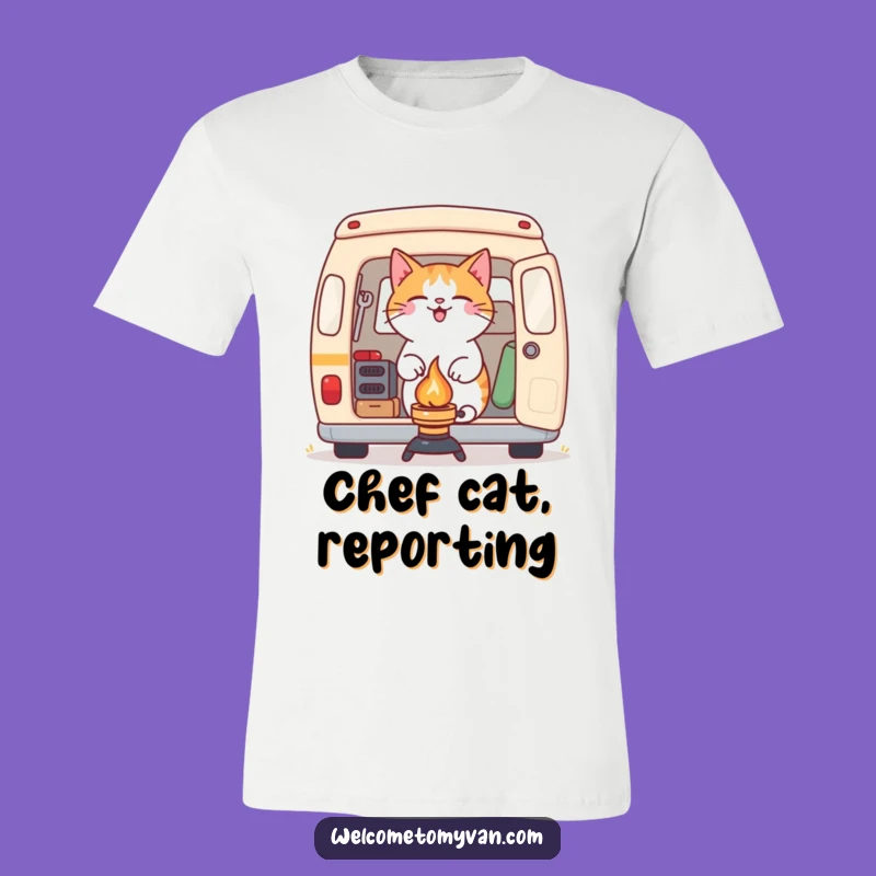 Funny Cat Camping Stove T-Shirt: Camp Cook Extraordinaire Apparel