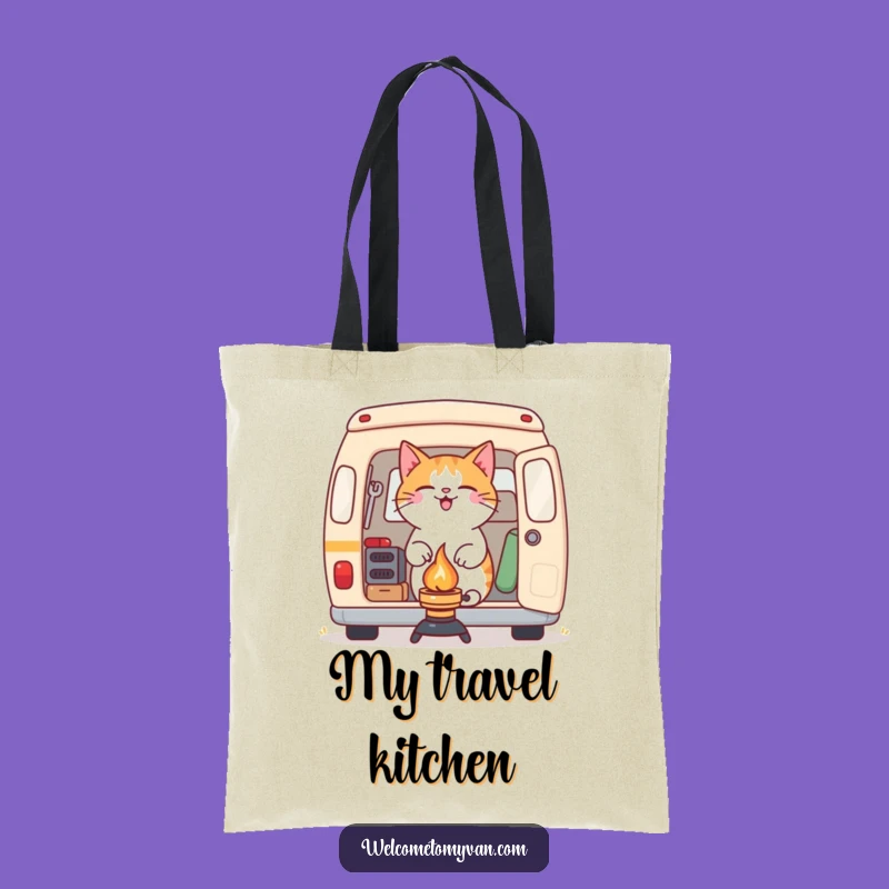 Funny Cat Camping Stove Tote Bag: Carry Your Adventure Essentials